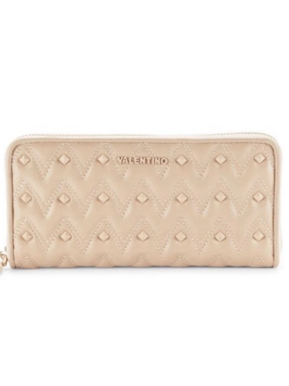 Valentino by Mario Valentino Studded Flap
Chevron Leather Zip Around Wallet
